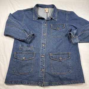 Jacket Jean Crossroads Womens 1X Y2K Denim‎  Flat Pockets Chore Barn Work